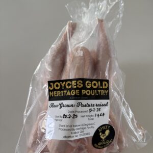 Joyces Gold Premium slow grown whole chicken $16 per kg (Av weight 1.65kg)